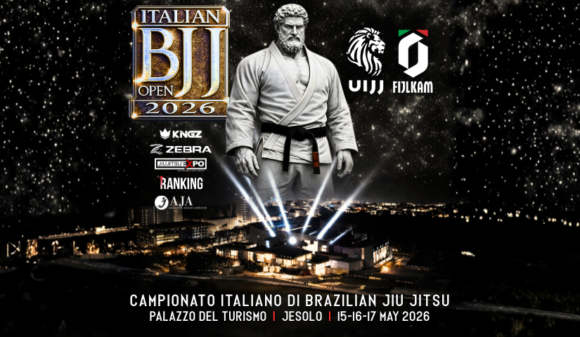 ITALIAN BJJ OPEN 2026 - Venerdì Sabato Domenica 15/16/17 Maggio 2026 Torneo di BRAZILIAN JIU JITSU aperto ad atleti Junior, Juvenile, Adulto e Master di sesso maschile e femminile, dalla cintura Bianca alla Nera nelle specialità GI e NOGI. Evento FIJLKAM valido per il RANKING UFFICIALE UIJJ / FIJLKAM.